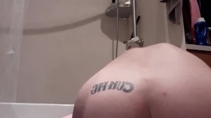 Shot my load after being stuffed with cum and toys