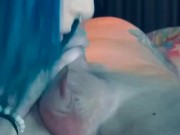 BLUE HAIR SLUT LOVES THE TASTE OF CUM 12/16