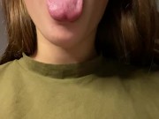 Spit in your mouth. Drool. Saliva drops. 13/16