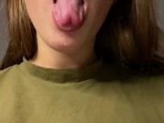 Spit in your mouth. Drool. Saliva drops. 9/16