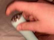 Lonely girl fucks herself in bed with a vibrator 11/16