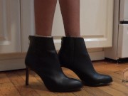 High Heeled Leather Boots While Making Dinner 7/16
