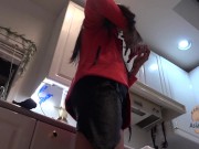 High Heeled Leather Boots While Making Dinner 8/16