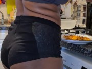 BIG ASS Hot Latina in Tight Shots Making Dinner in the Kitchen - 4K 15/16