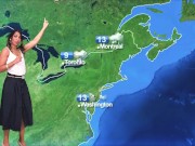 Reportera del clima caliente se masturba en vivo 1/16