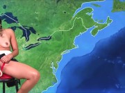Reportera del clima caliente se masturba en vivo 11/16