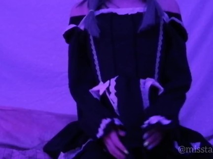 Futanari shemale kawaii girl boy with big Black cock BBC and maid costume uncensored Japanese