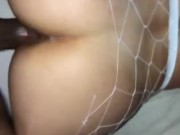 Horny teen slut in white fishnets gets pounded 15/16
