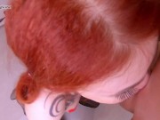 POV: Ahegao girl in bat lingerie gets cum all over her face after buttfuck 1/16