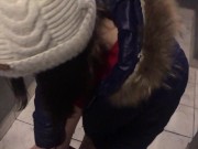 Married neighbor seduced in an elevator and fucked in the stairwell