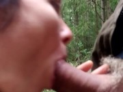 Brunette Sucks Dick In The Woods