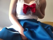 curvy sailor moon makes herself cum