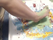 My feet get nice and wet in paint 14/16