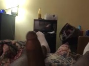 BBC big cock jumping around bouncing in the hotel 