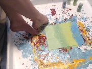 Painting a picture with my toes 14/16