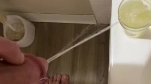 Peeing in glass