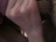 Close-up Blowjob with cum in mouth, fucked by mouth beauty - POV