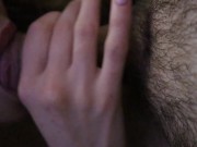 Close-up Blowjob with cum in mouth, fucked by mouth beauty - POV 5/16