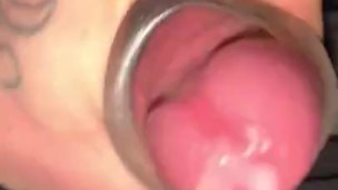 Cumming with a mini stroker 