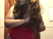 HOT Latina MILF Strip Tease Red Miniskirt