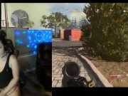 Squirting Gamer Slut plays Warzone with randoms and touches herself.