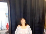 Mature woman zilah luz moving sensually nude under transparent lace to healing music 4/16