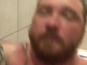 Stud in the shower playing with cock