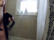 Pregnant Milf Showers After Sex and Creampie 2/16