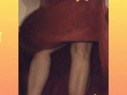Tan legs, with no panties on. Mesmerizing