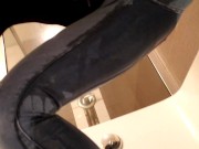 At The Mall. Levi's Purchase and Piss wearing Pink Plastic Panties 10/16