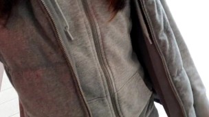 At The Mall. Levi's Purchase and Piss wearing Pink Plastic Panties