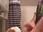 Quiet stuffie fucking in the bathroom