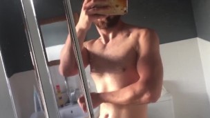 Hot white boy in bathroom 