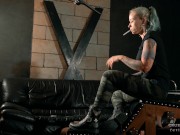 Smoking in boots 4K - Military - Tattoo 2/16