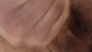 Jerking off with saliva in the bathroom.