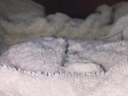 Jerking into my Washing Machine, I shoot a load of CUM on the load of dirty towels before washing.