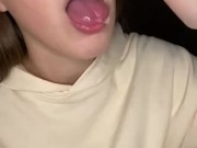 Spit play. Finger sucking and gagging. Drool 16/16