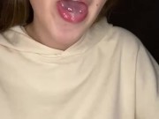 Spit play. Finger sucking and gagging. Drool 3/16