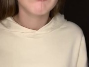 Spit play. Finger sucking and gagging. Drool 4/16