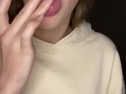 Spit play. Finger sucking and gagging. Drool 6/16