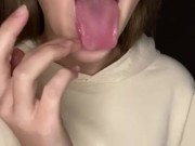 Spit play. Finger sucking and gagging. Drool 7/16