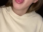 Spit play. Finger sucking and gagging. Drool 8/16