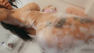 SLIMM THICK BABE TAKES A SOAPY SHOWER