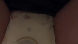 Quietly wetting my diaper while my roommates are just outside