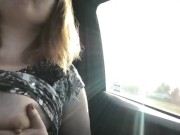 Pulling my tits out while driving - Screenshot 11 of 16 - HD