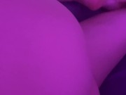 Blonde masturbating in white thong panties