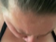 Titty fuck. Pulls out to cum on my tits 11/16