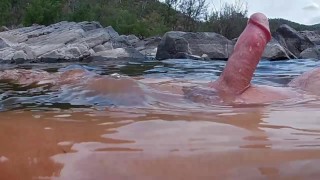 Risky Nude River Sex With Spectators - Pissing Finish