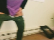 Slut co-worker drips last night's cum from husband on dick in break room morning hookup 16/16