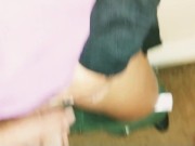 Slut co-worker drips last night's cum from husband on dick in break room morning hookup 4/16